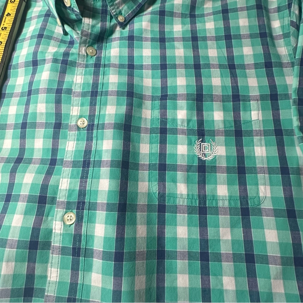 Chaps Easy Care Men's Blue and Green Checkered Shirt 3XL - Picture 13 of 14